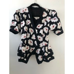 Vintage floral skirt suit